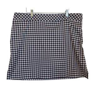 IZOD Skort Skirt Golf Activewear Black Check Womens size 16